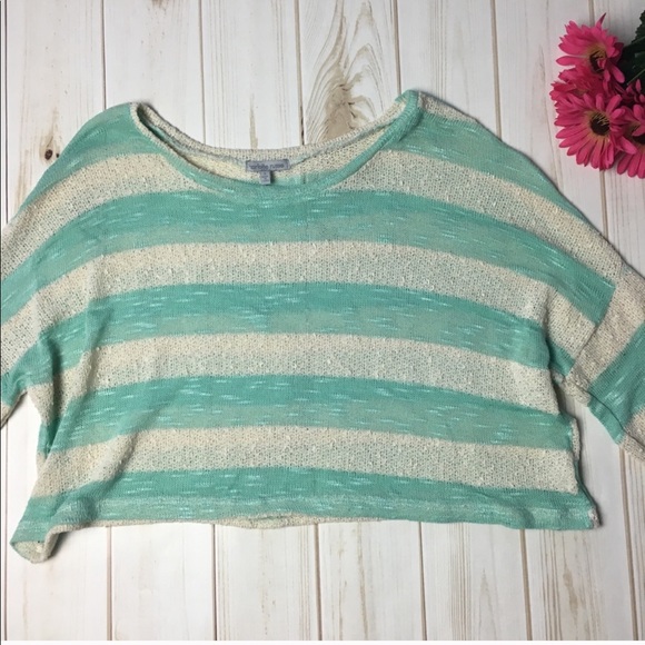 Mint Green and Cream Striped Long Sleeve Shirt - Picture 3 of 6